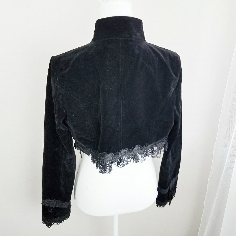 Gorgeous Black Velvet Shrug Mini Jacket Victorian - Picture 6 of 6